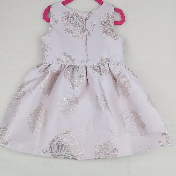 The Children's Place Midi Dress Size 4T in Pink w/ Gold Embroidered Floral Print - Picture 6 of 11